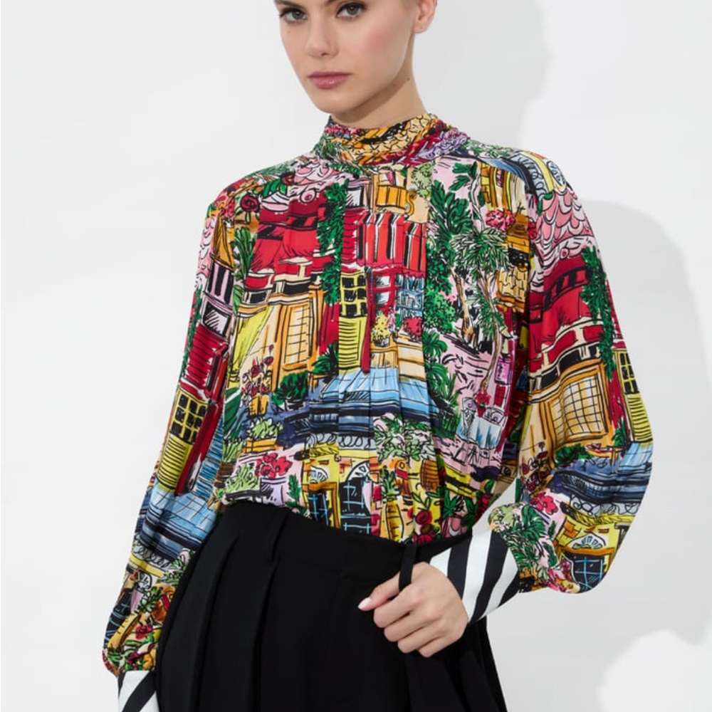 Alice + Olivia Gertrude Blouse Vacation Dreams